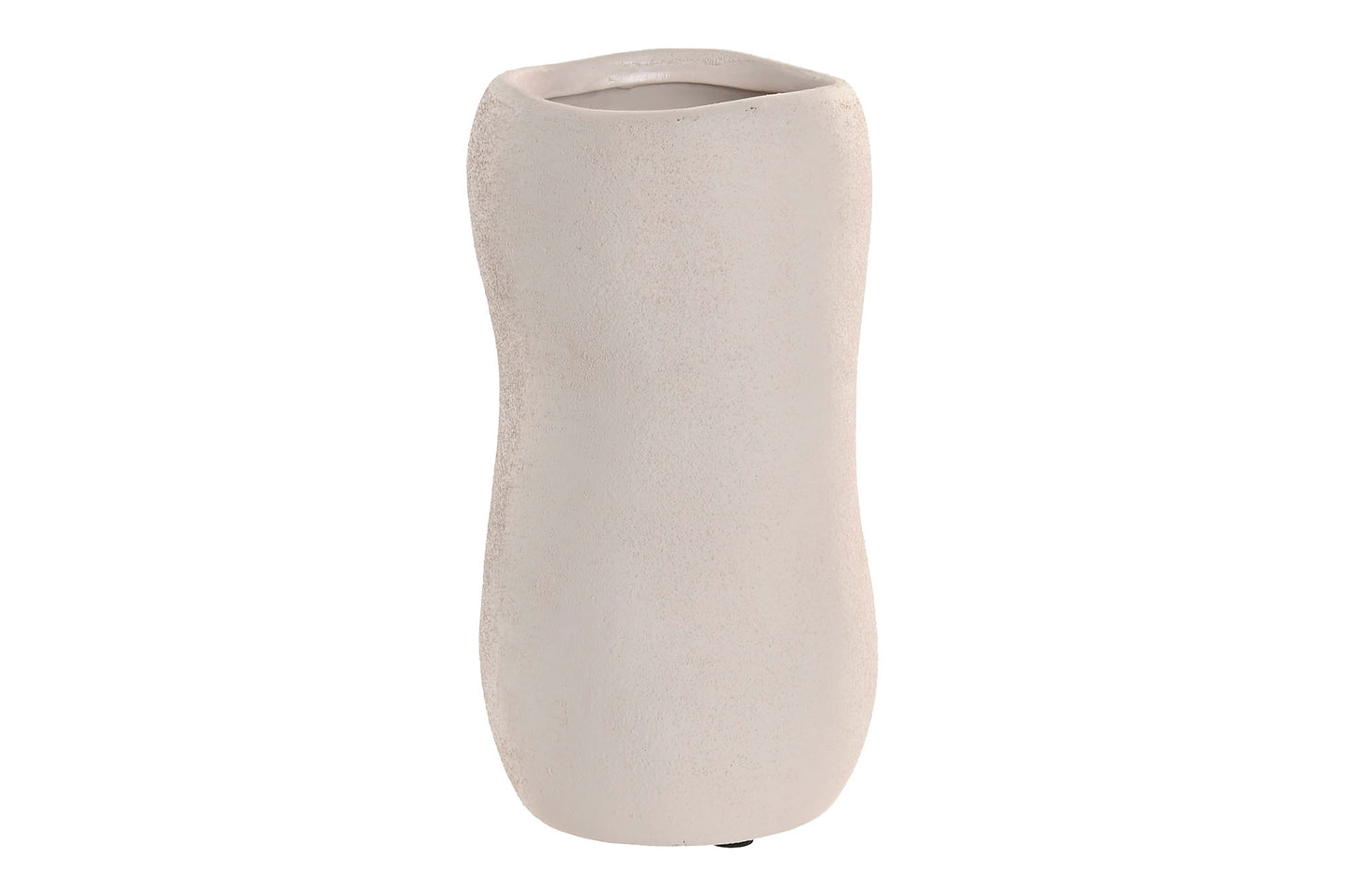 Organische keramieken vaas in off-white van 20 cm voor een Bali Beach House interieur