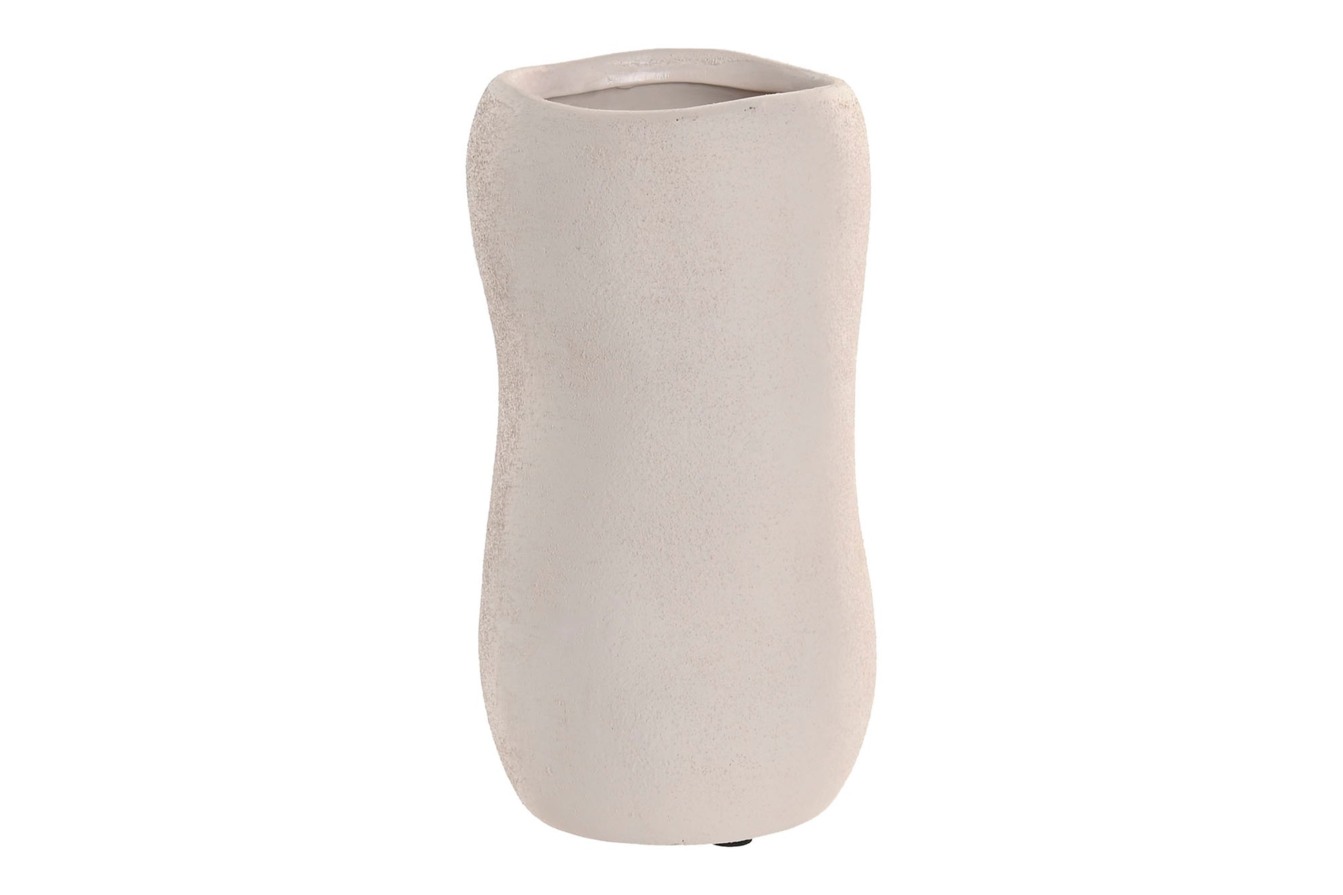 Organische keramieken vaas in off-white van 20 cm voor een Bali Beach House interieur