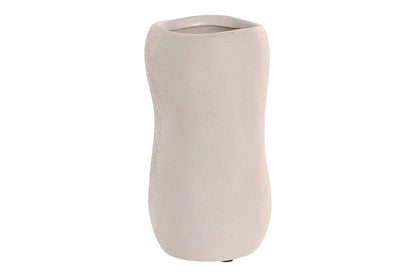 Organische keramieken vaas in off-white van 20 cm voor een Bali Beach House interieur