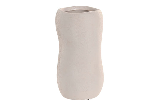 Organische keramieken vaas in off-white van 20 cm voor een Bali Beach House interieur