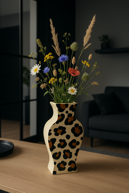 Panterprint Vaas van Keramiek – Luipaardprint Decoratie 24 cm