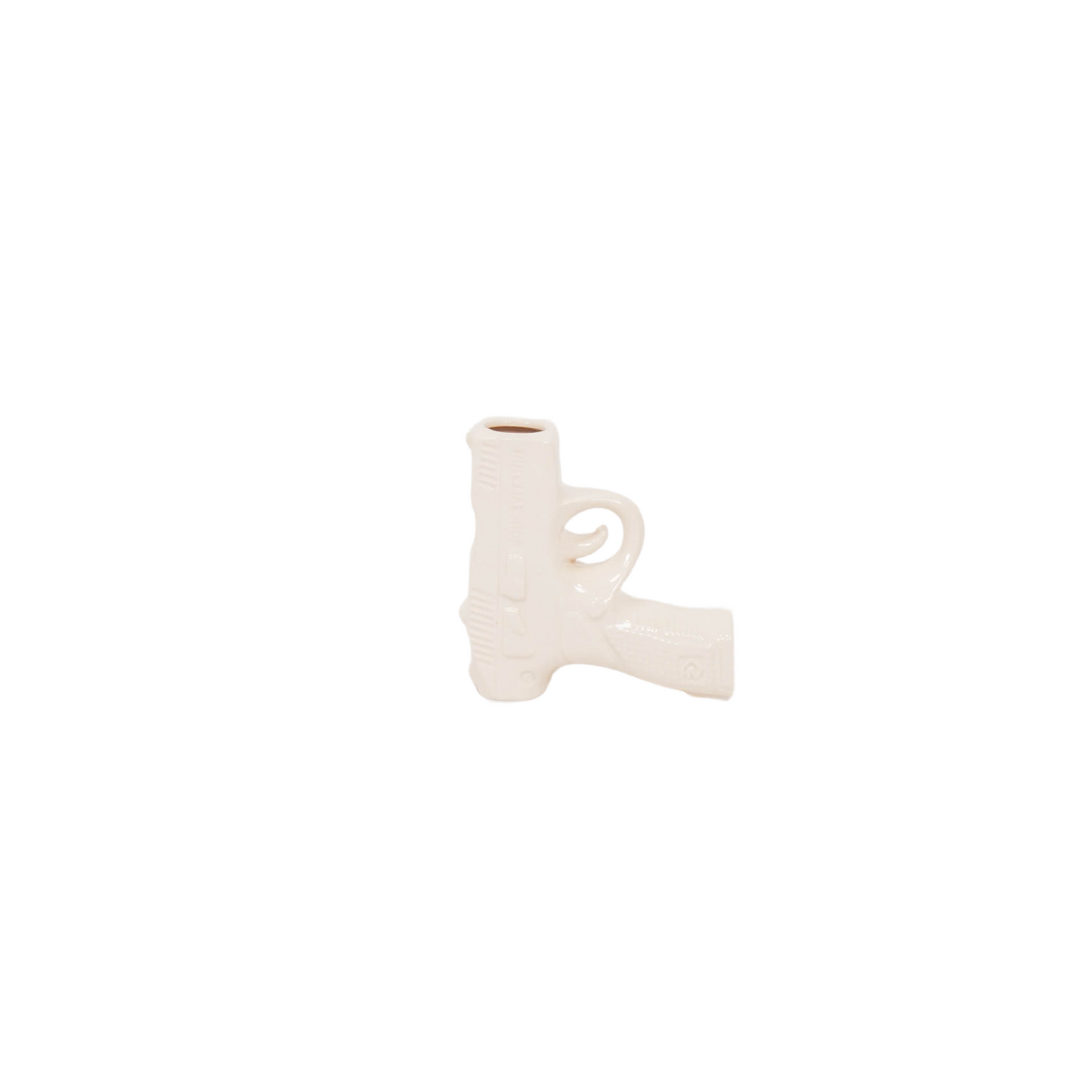 Pistolenvase – Cremeweiß – 12×5×12 cm