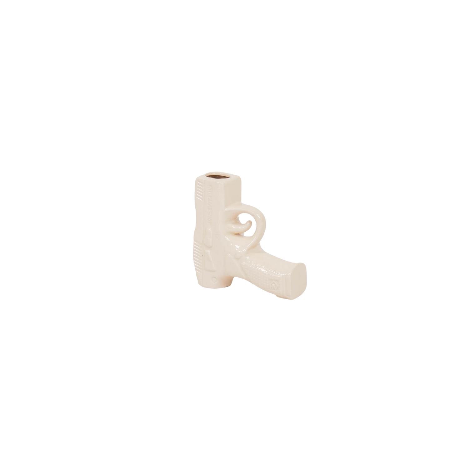Pistolenvase – Cremeweiß – 12×5×12 cm