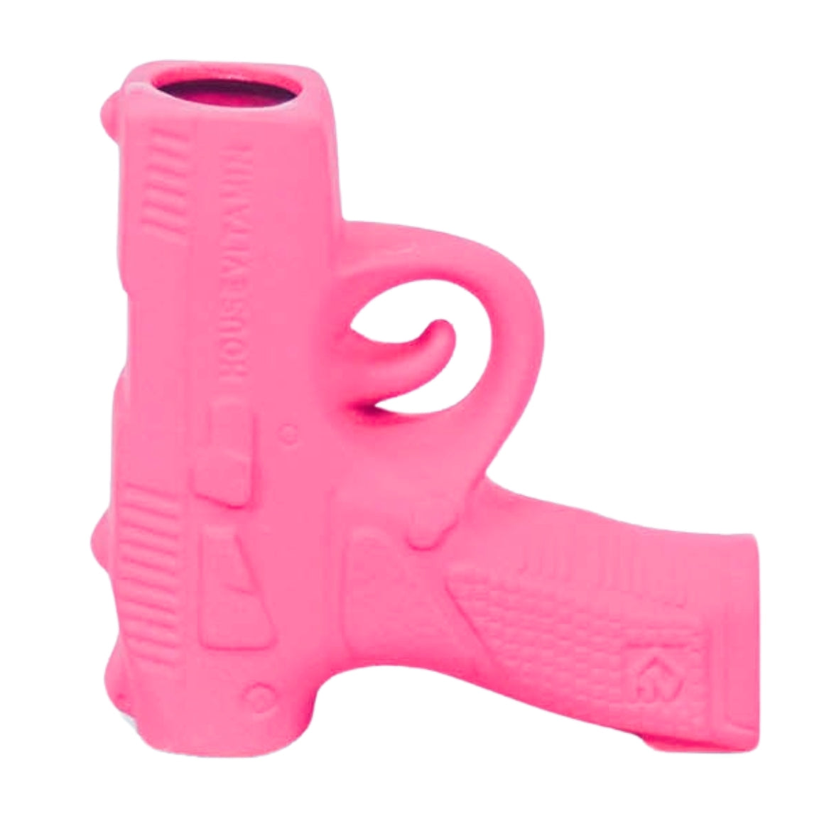 Roze keramische pistoolvaas – 12 cm hoog – decoratief object van Housevitamin – Gun serie