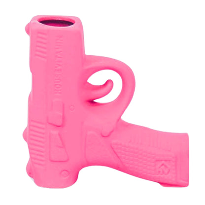 Roze keramische pistoolvaas – 12 cm hoog – decoratief object van Housevitamin – Gun serie