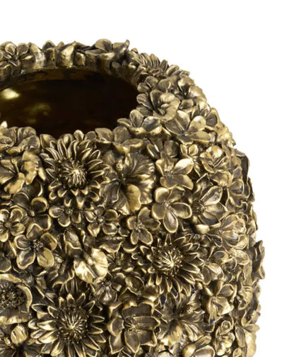 Flower vase with floral relief – Bronze/Gold – Light & Living – 20 cm