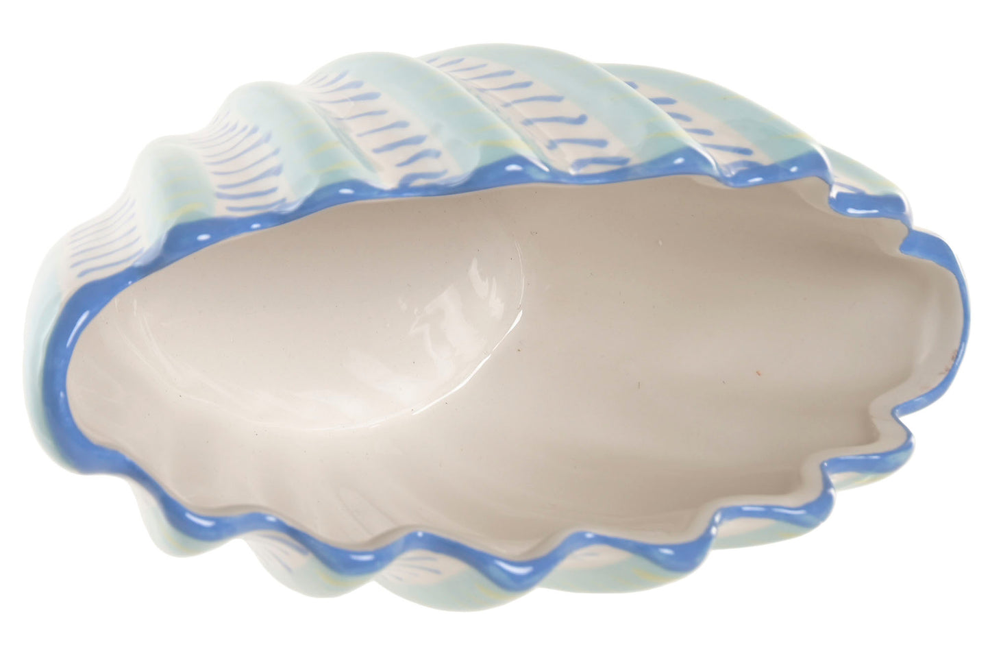 Shell vase blue ceramic – decorative vase Ibiza style