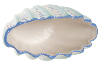 Shell vase blue ceramic – decorative vase Ibiza style