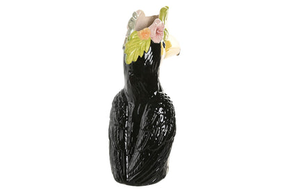 Keramieken Toekan Vaas met Tropische Bloemen – 25 cm