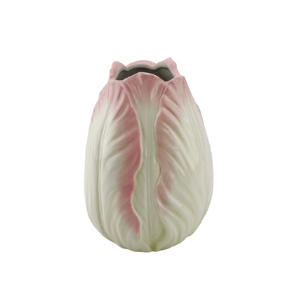 Tulip Vase Pink and White – Earthenware – 19 cm