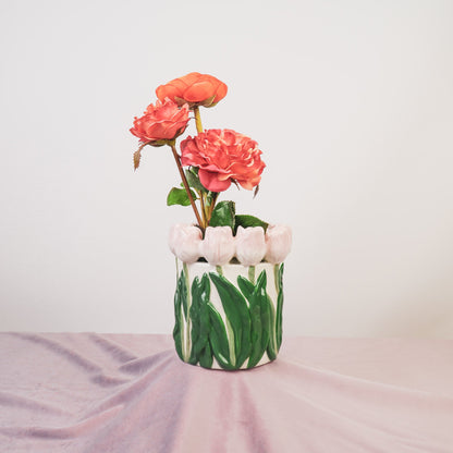 Ceramic Tulip Vase – Pink – Dolomite – 14 cm