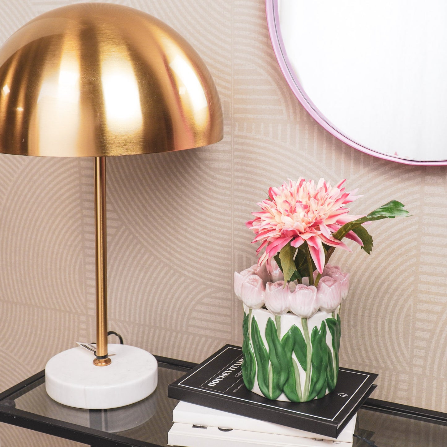 Ceramic Tulip Vase – Pink – Dolomite – 14 cm