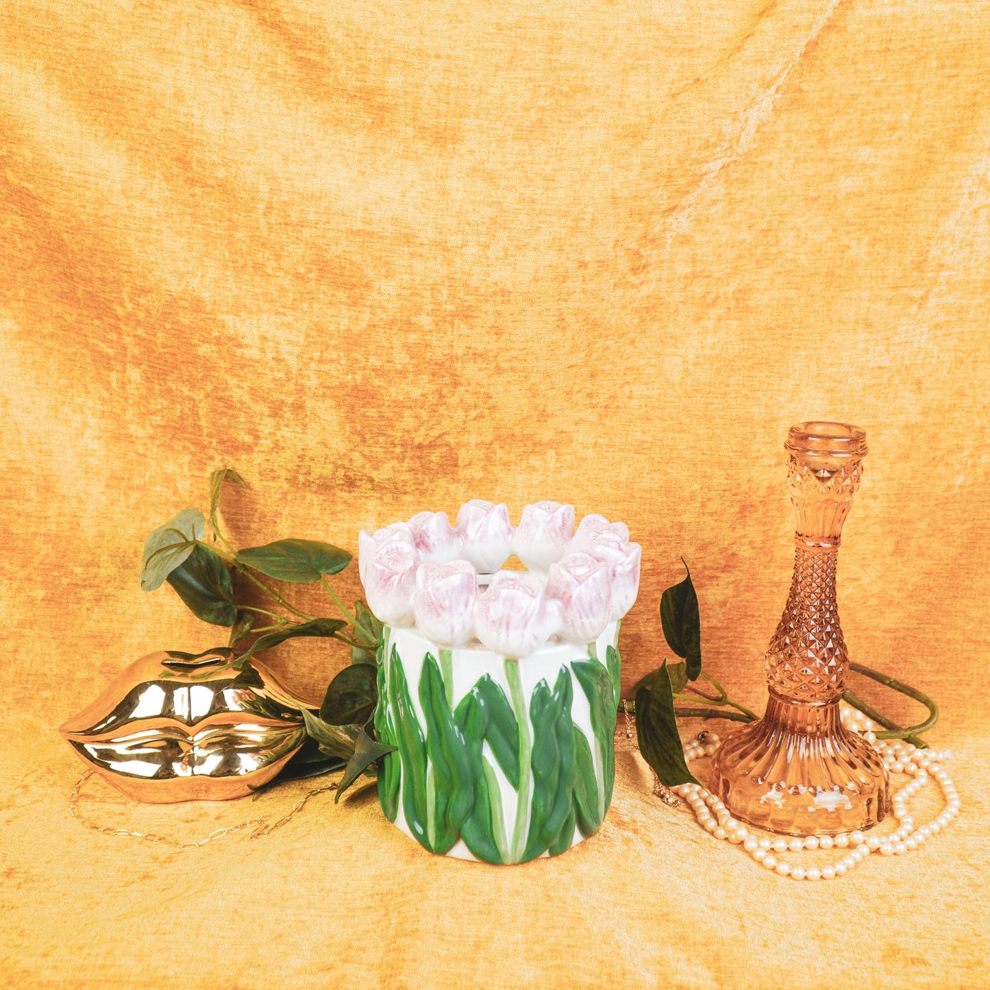 Ceramic Tulip Vase – Pink – Dolomite – 14 cm