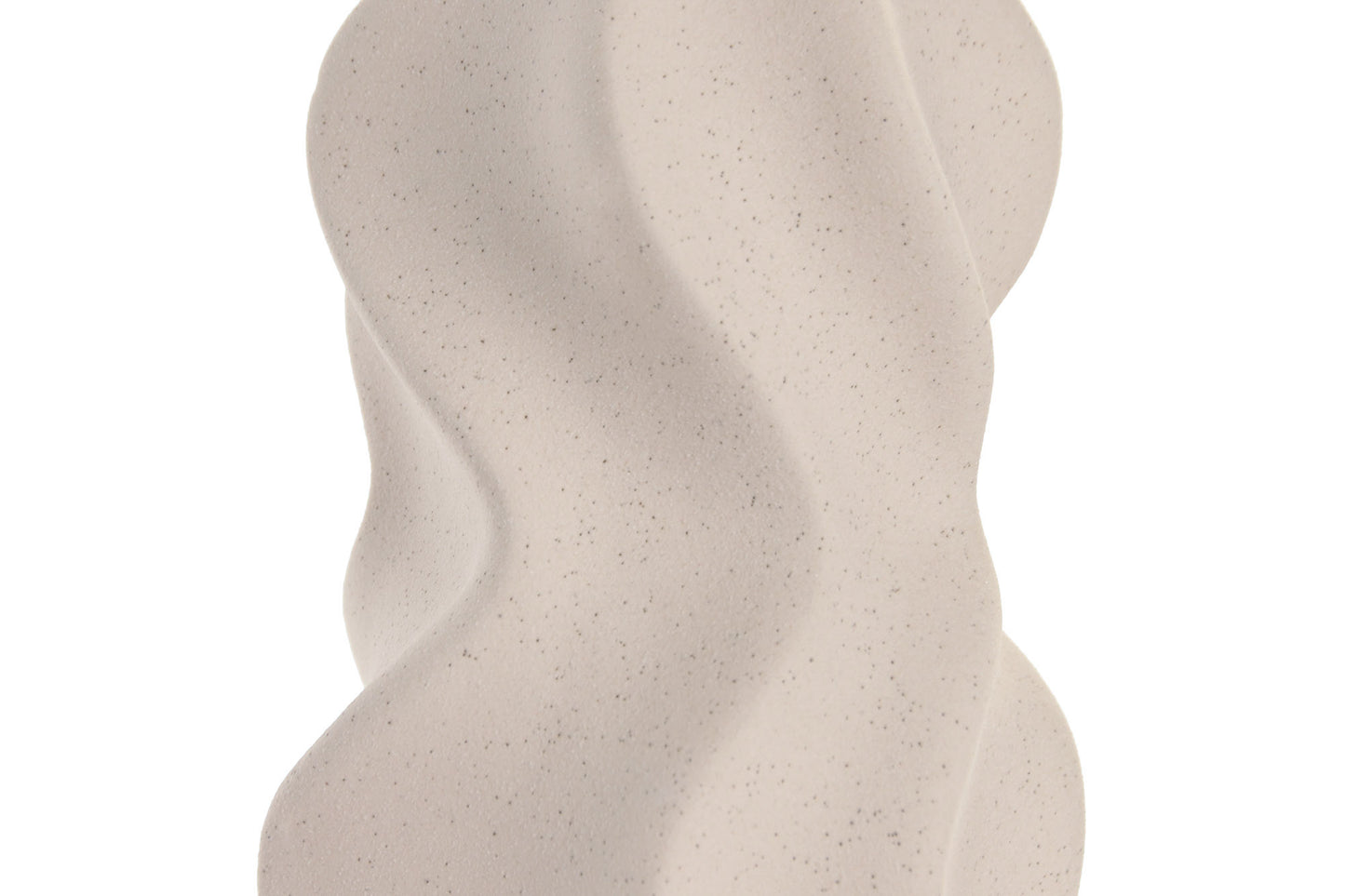Organische Stoneware Vaas 18 cm – Gebroken Wit met Subtiele Spikkels en Gedraaid Design