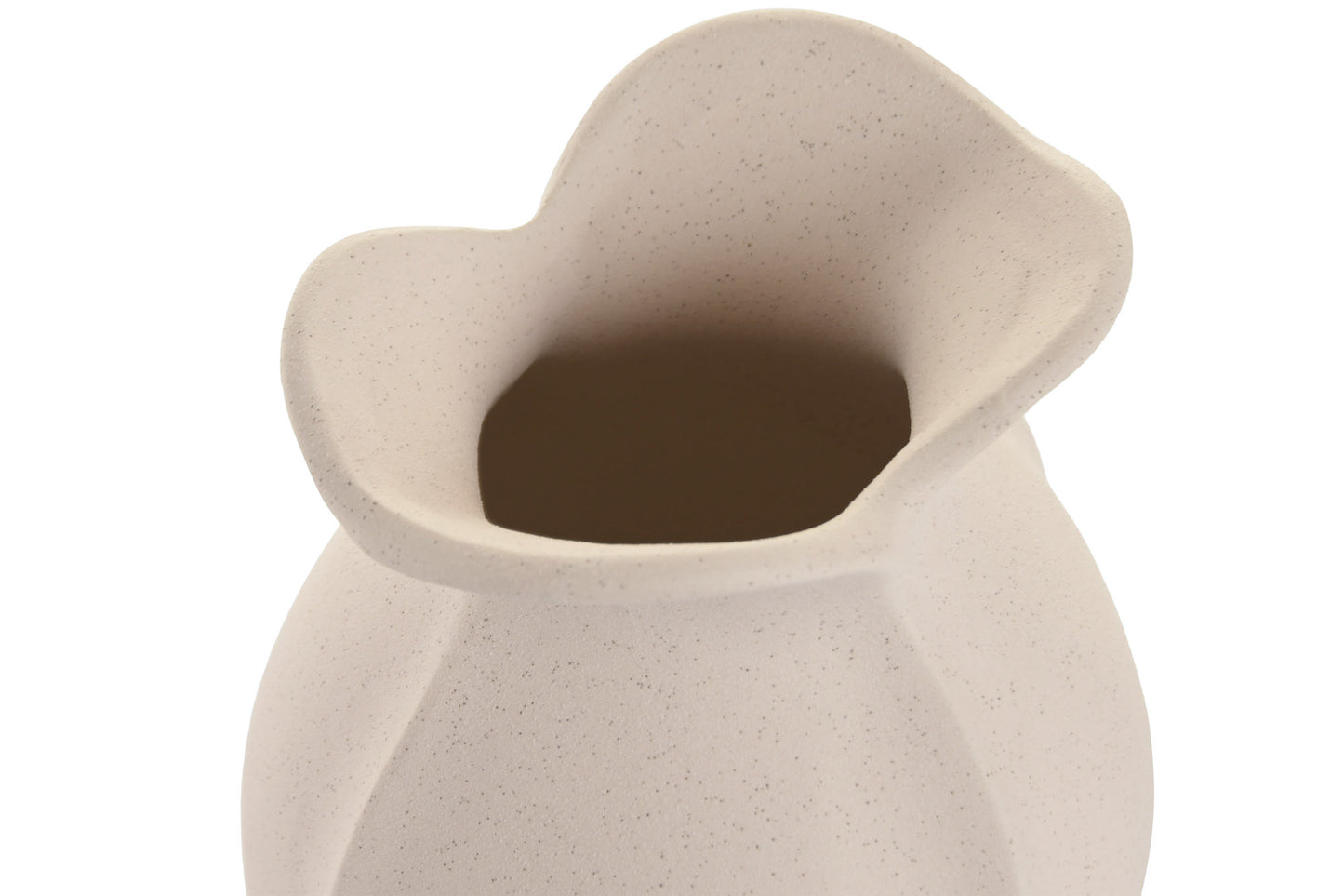 Organische Stoneware Vaas 18 cm – Gebroken Wit met Subtiele Spikkels