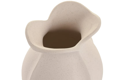 Organische Stoneware Vaas 18 cm – Gebroken Wit met Subtiele Spikkels