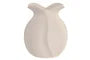 Organische stoneware vaas 18 cm gebroken wit met subtiele spikkels en golvende opening Japandi stijl.