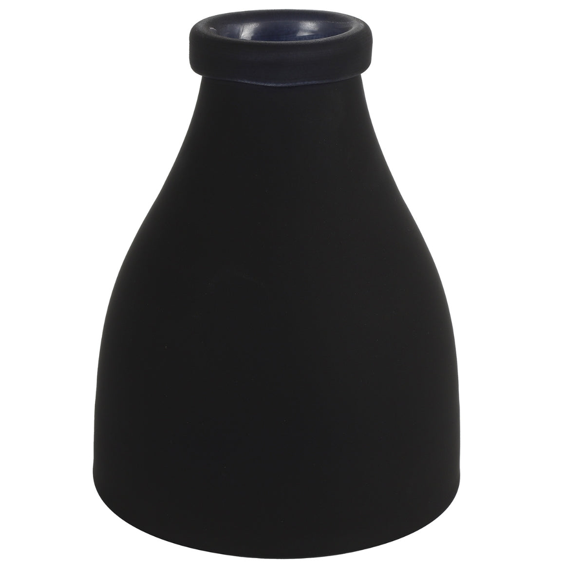 Zwarte glazen vaas 19 cm – Countryfield Missy – mat zwart – modern design