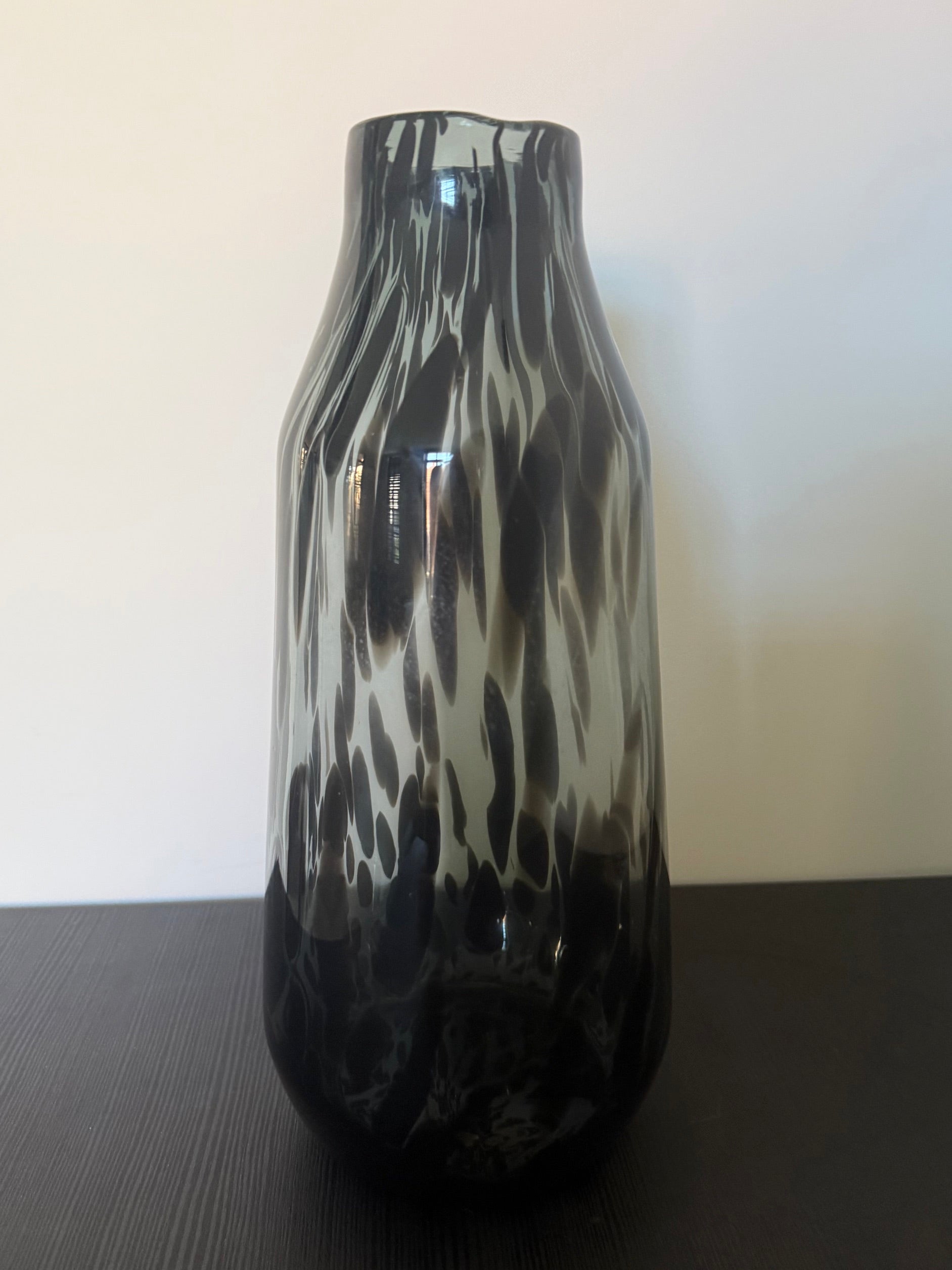 glazen vaas zwart grijs design vaas 36 cm