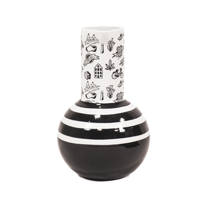 Vase/Krug, Schwarz, Holländisch – Keramik – Schwarz/Weiß – 27,5 cm