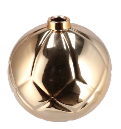 Set van 3 Gouden Vaasjes in Kerstbalvorm – Keramiek – Kerstdecoratie