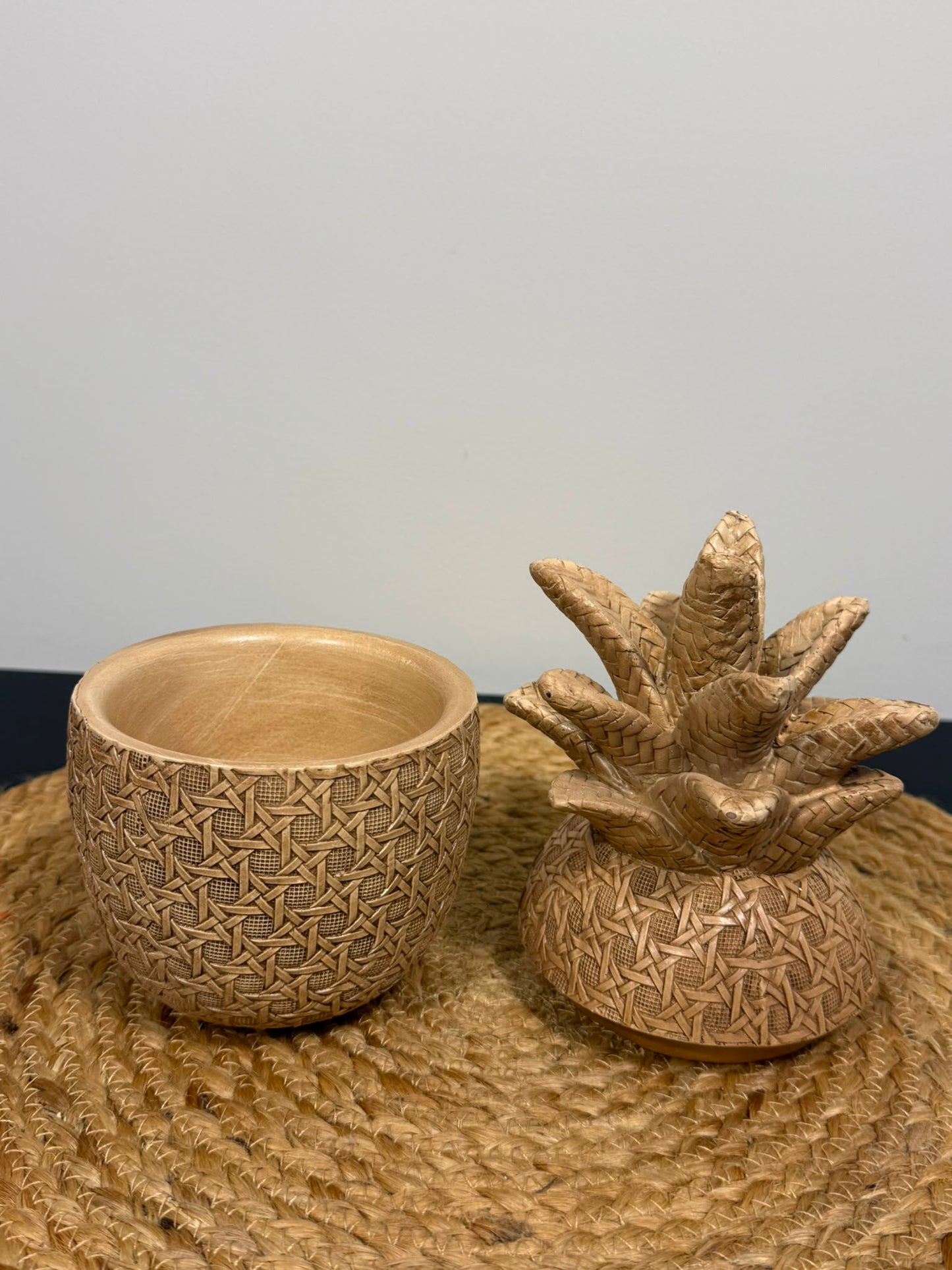 Decoratieve Ananas Naturel met Opbergruimte – 20,5 cm
