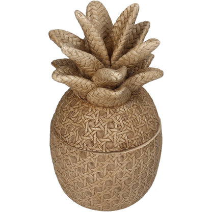 Decoratieve ananas naturel met opbergruimte en gevlochten look