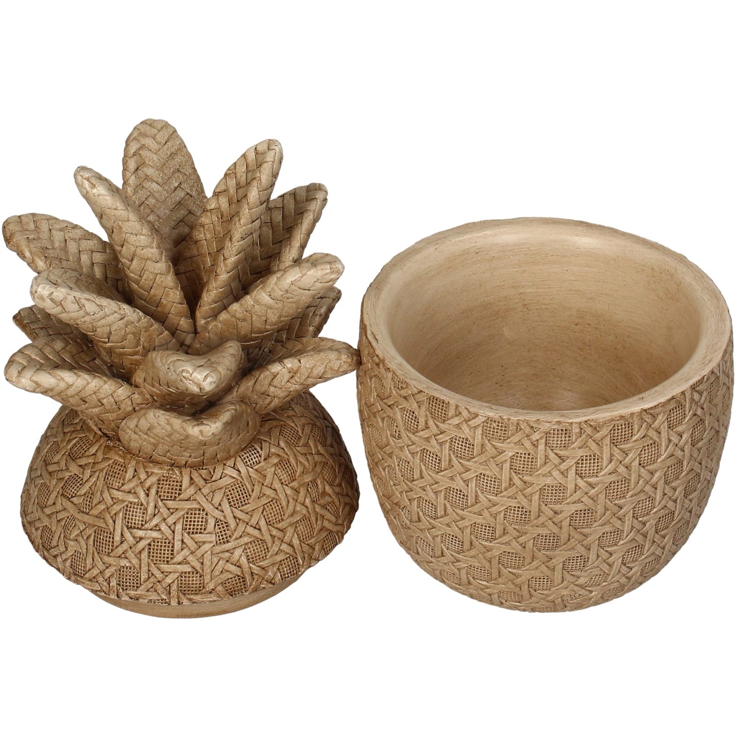 Decoratieve Ananas Naturel met Opbergruimte – 20,5 cm