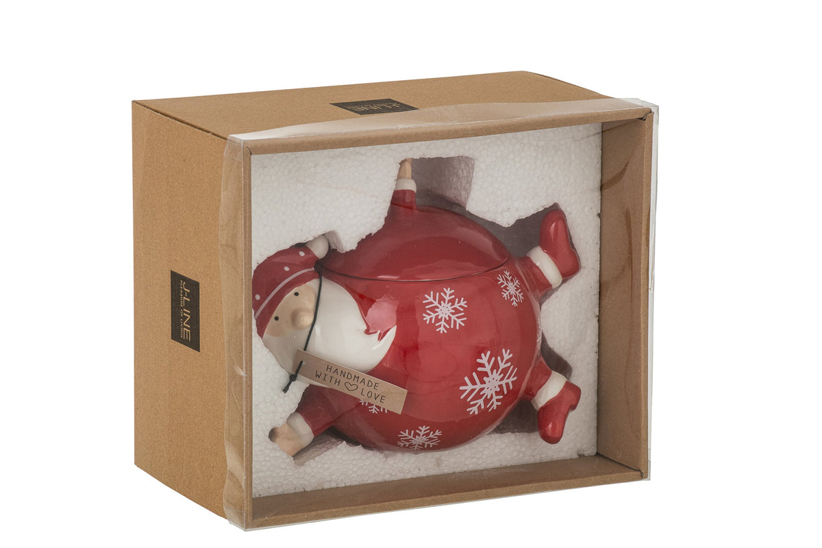 Kerstman Voorraadpot J-Line Keramiek – 21,5 cm
