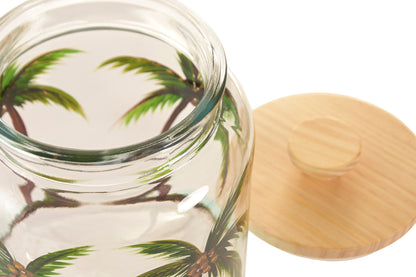 Glazen Voorraadpot met Palmbomen 2,6 Liter