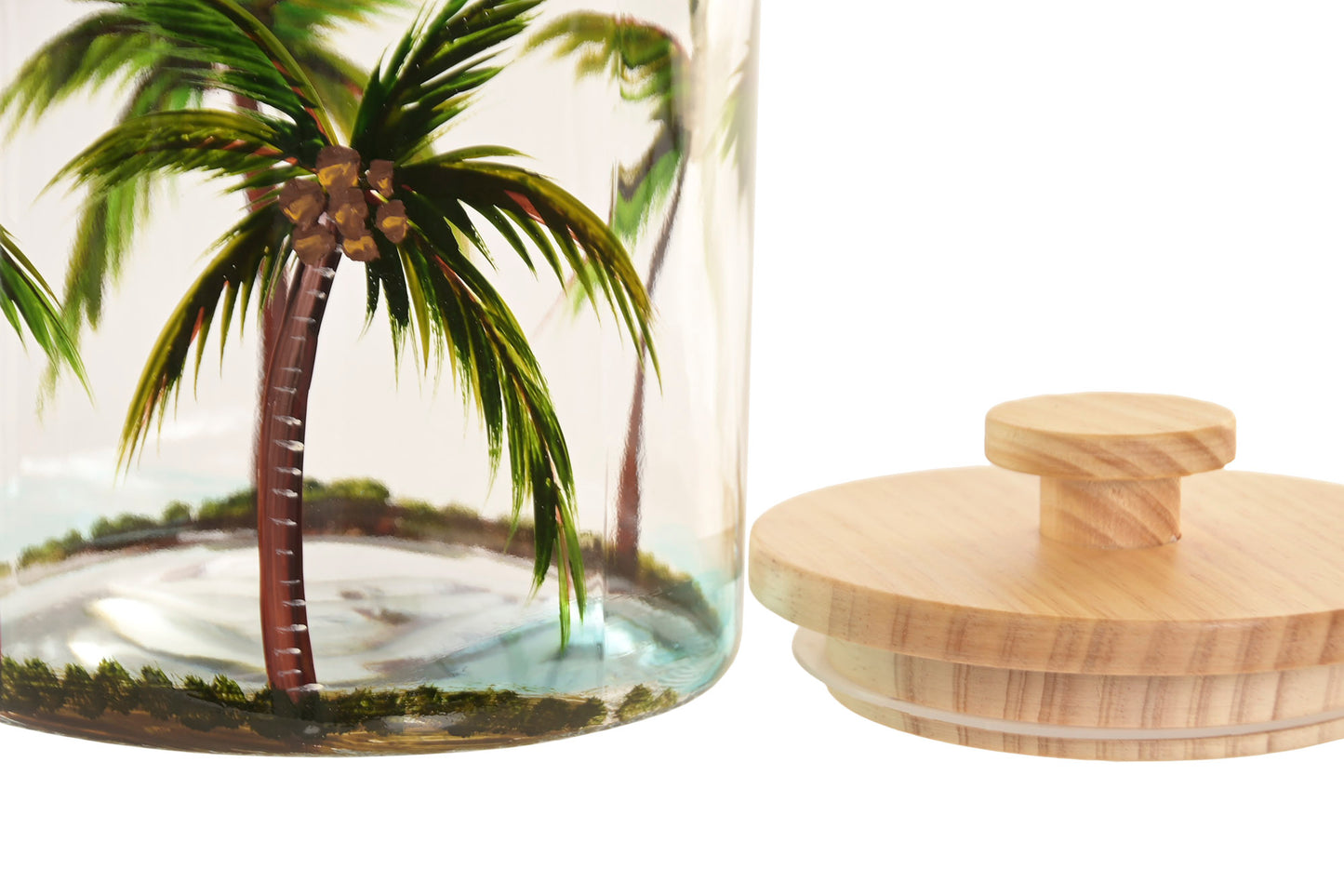 Glazen Voorraadpot met Palmbomen 2,6 Liter