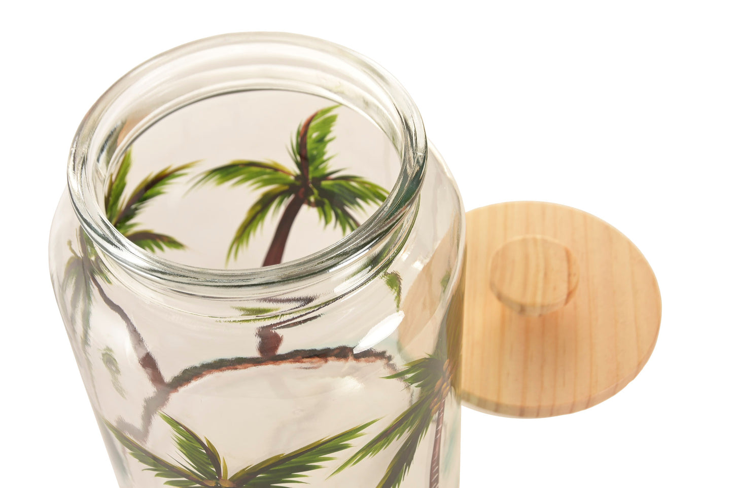 Glazen Voorraadpot met Palmbomen 3,5 Liter