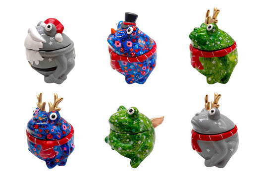 Pomme Pidou kerst voorraadpot kikker Freddy in 6 varianten – Krokomingo