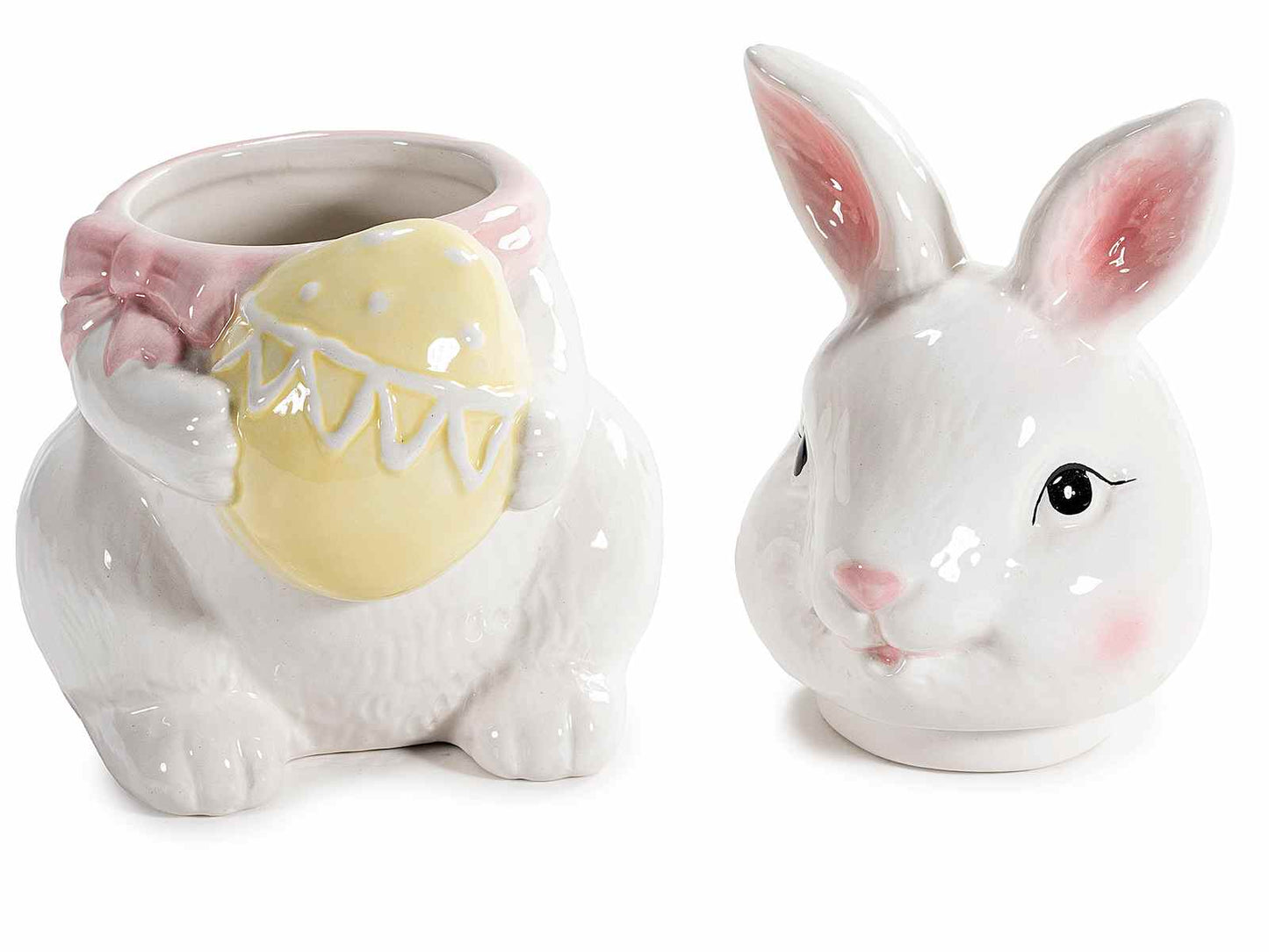 Keramik Kaninchen Vorratsdose – Bonbondose mit Hase und Ei