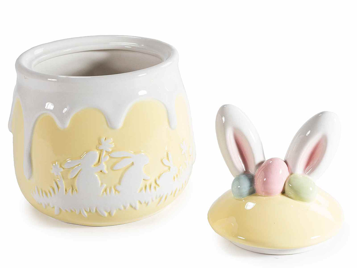 Keramik Kaninchen Bonbonglas – Vorratsdose mit Hasenohren
