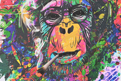 Canvas Schilderijen Set – 4x Pop Art Aap – 50x50 cm – Kleurrijke Wanddecoratie