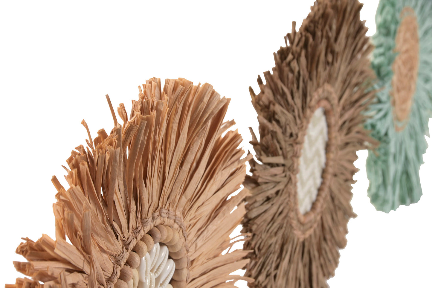 Raffia & Jute Wanddecoratie Rond - Naturel Mix - Ø 26 cm