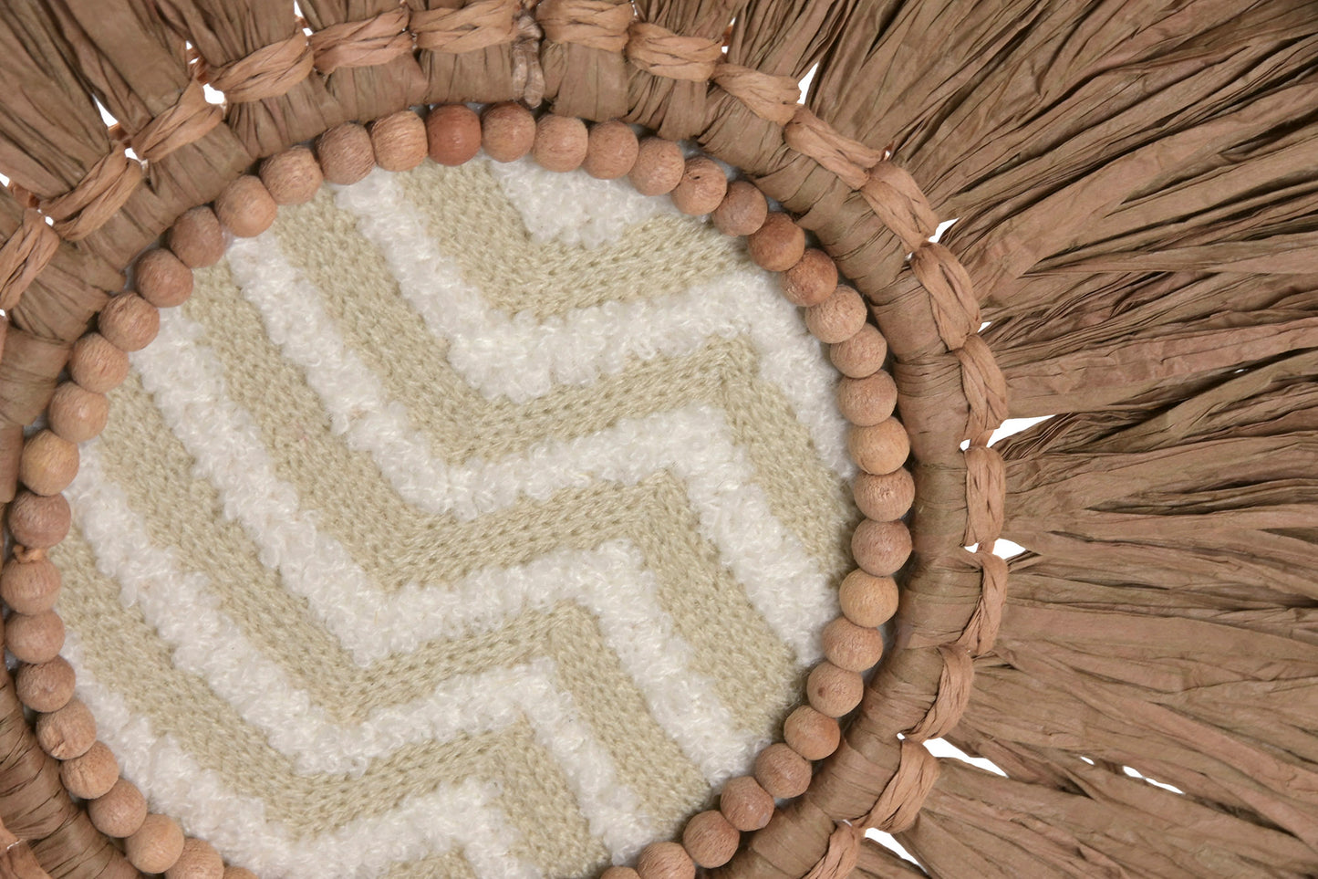 Raffia & Jute Wanddecoratie Rond - Naturel Mix - Ø 26 cm