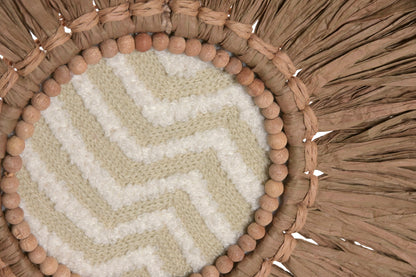 Raffia & Jute Wanddecoratie Rond - Naturel Mix - Ø 26 cm