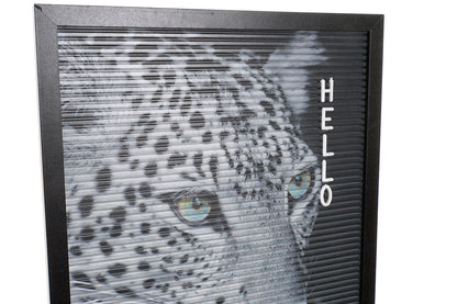Black Letter Board Leopard Print – 30x45 cm – Includes Letters