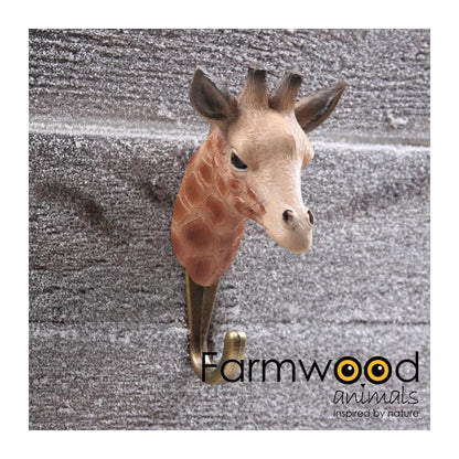 Kapstok haak giraffe Farmwood Animals Hook’d polyresin jungle dieren wandhaak 13 cm