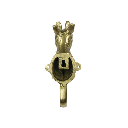 Goldener Giraffenkopf-Wandhaken – Aluminium-Tierhaken