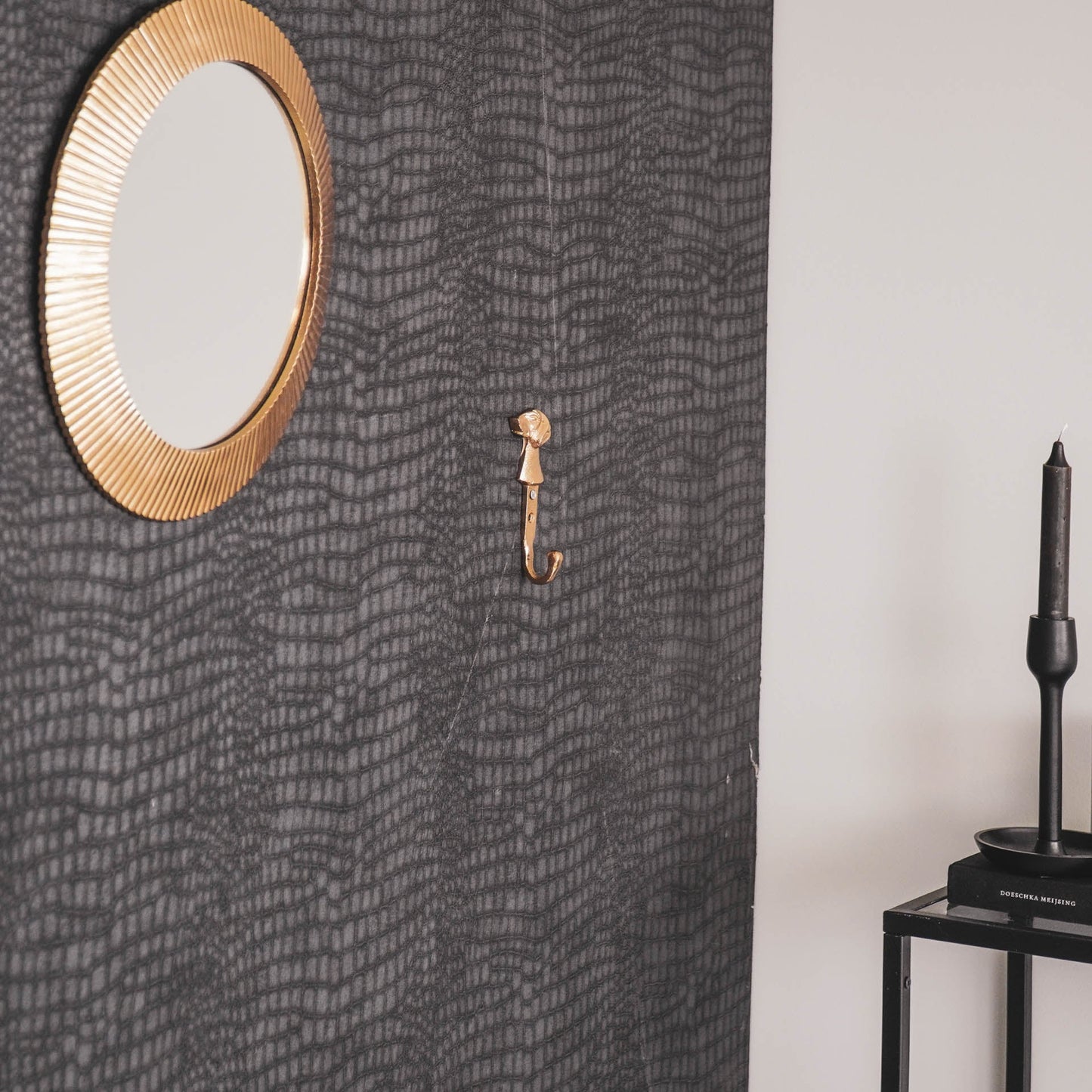 Wandhaken Hund Gold – Aluminium Wanddeko