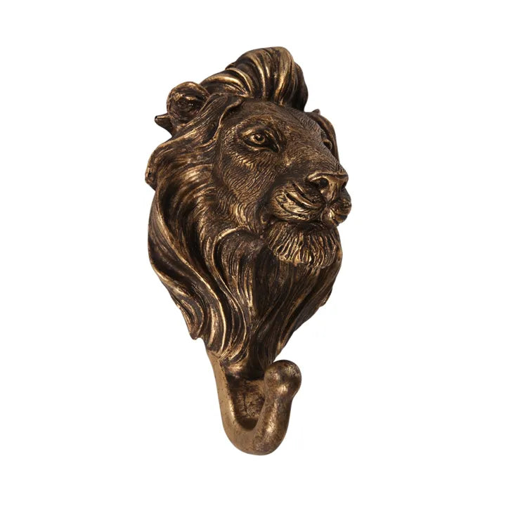 Wall Hook Lion Gold – 17 cm – Dutch Style