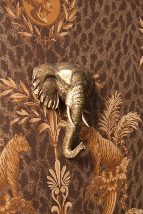 Gouden olifant wandhaak van Dutch Style – decoratieve kapstokhaak in dierenstijl