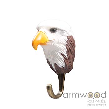 Hook'd! Kapstokhaak Adelaar – Decoratieve Dieren Wandhaak | 11,5 cm
