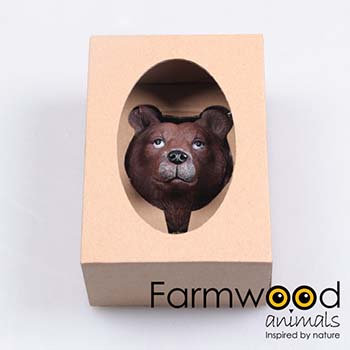 Hook'd! Kapstokhaak Beer – Decoratieve Wandhaak met Dierenkop | 11,5 cm