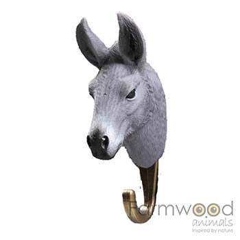 Hook'd! Kapstokhaak Ezel – Decoratieve Wandhaak met Dierenkop | 13 cm