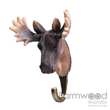 Hook'd! Kapstokhaak Eland – Decoratieve Wandhaak met Dierenkop | 13 cm