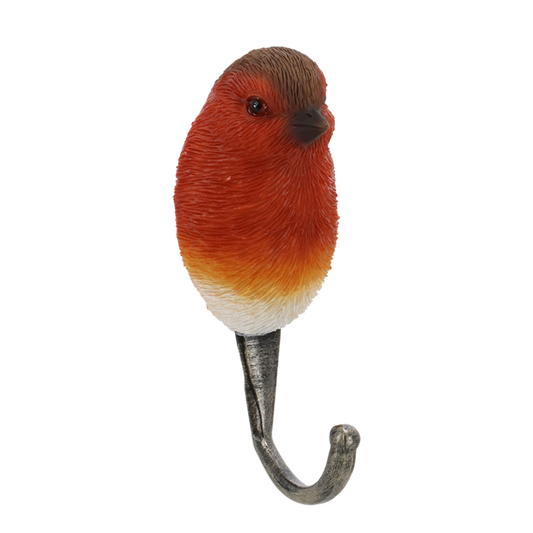 Wandhaak roodborstje – vogel muurhaak decoratie – 11,1 cm
